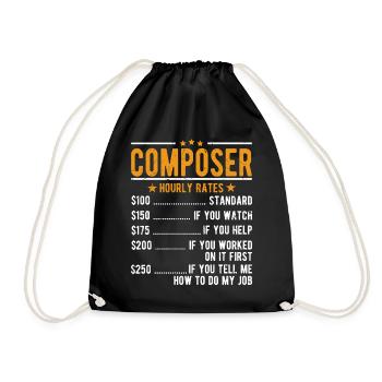 Composer Hourly wage - Drawstring Bag - black - Front
