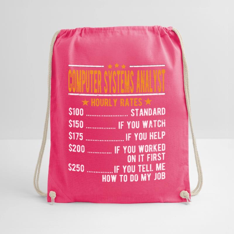 Computer Systems Analyst Hourly Wage Drawstring Bag