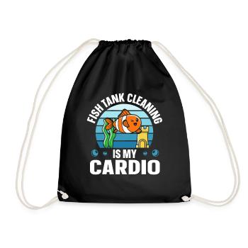 Fish Tank Cleaning is my Cardio Aquaristik - Drawstring Bag - black - Front