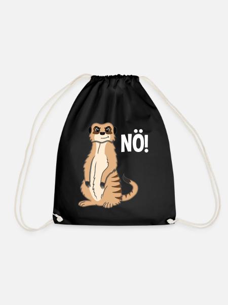 Böses Erdmännchen Nö Lustiger Spruch Geschenk - Turnbeutel - Schwarz