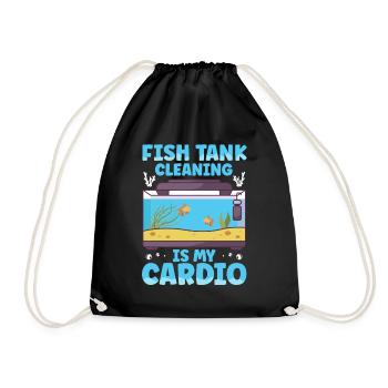 Fish Tank Cleaning is my Cardio Aquaristik - Drawstring Bag - black - Front