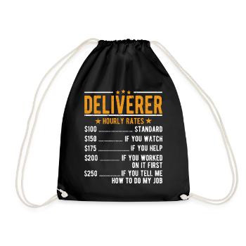 Salaire horaire du livreur - Sac de sport léger - noir - Devant