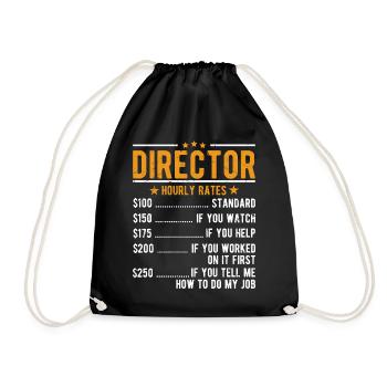 Director Hourly Wage - Drawstring Bag - black - Front