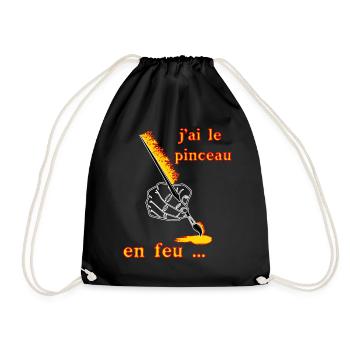 j ai le pinceau en feu - Sac de sport léger - noir - Devant