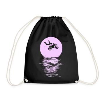 Enduro Motorcycle Supermoto Motorbike Motocross - Drawstring Bag - black - Front