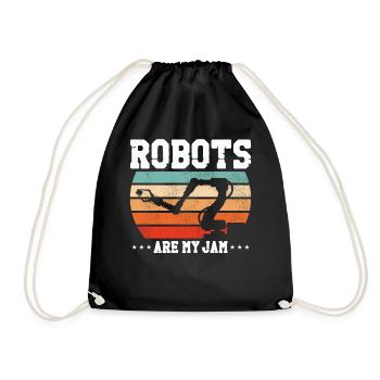 Robot Robotics Engineer Retro - Turnbeutel - Schwarz - Vorne