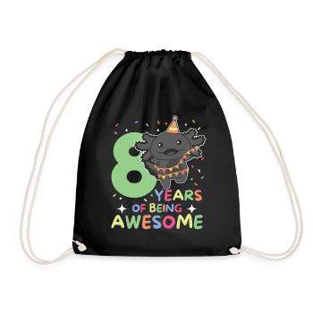 Axolotl pour les enfants de 8 ans de huit ans - Sac de sport léger - noir - Devant