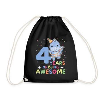 Dino pour les enfants de 4 ans - Sac de sport léger - noir - Devant