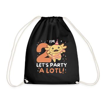 2ème anniversaire axolotl deux ans axolotls sucrés - Sac de sport léger - noir - Devant