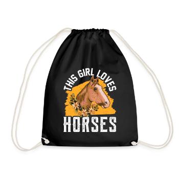 Cette fille aime l’équitation - Sac de sport léger - noir - Devant