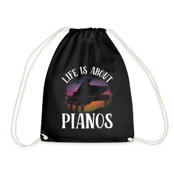 La vie est faite de pianos Joueurs de piano - Sac de sport léger - noir - Devant