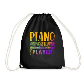 Piano player Piano Piano musician - Drawstring Bag - black - Front