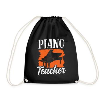 Piano teacher Piano Pianist Musician - Drawstring Bag - black - Front