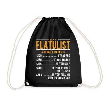 Salaire horaire flatuliste - Sac de sport léger - noir - Devant