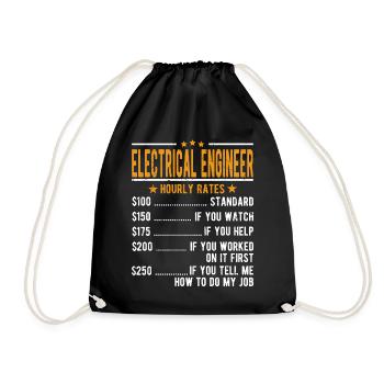 Electrical engineer hourly wage - Drawstring Bag - black - Front