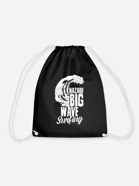Nazaré Big Wave Surfen Surfer Surfing Wellen - Turnbeutel - Schwarz