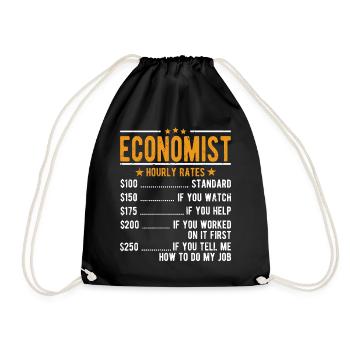 Economist Hourly Wage - Drawstring Bag - black - Front