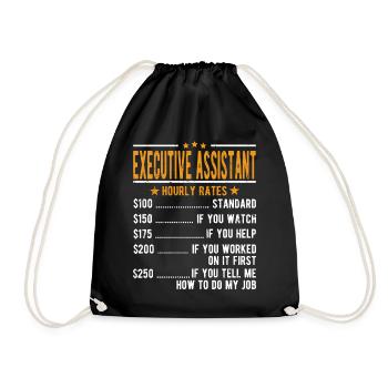 Executive Assistant Hourly Wage - Drawstring Bag - black - Front