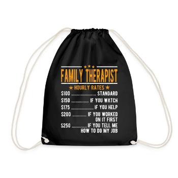 Thérapeute familial salaire horaire - Sac de sport léger - noir - Devant