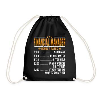 Finance Director Hourly Wage - Drawstring Bag - black - Front