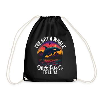 Killer whale killer whale watching Orca whale watching - Drawstring Bag - black - Front