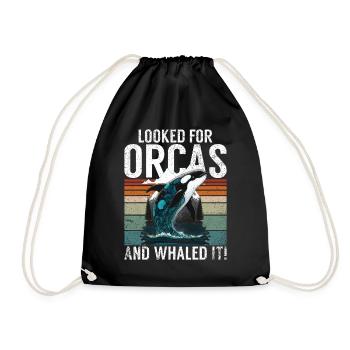 Killer whale killer whale watching Orca whale watching - Drawstring Bag - black - Front