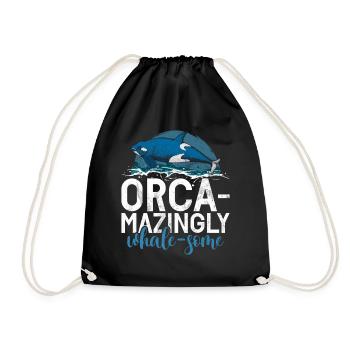 Killer whale killer whale watching Orca whale watching - Drawstring Bag - black - Front