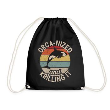 Killer whale killer whale watching Orca whale watching - Drawstring Bag - black - Front