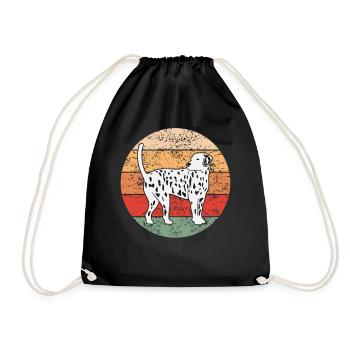 Dalmatian Dog Dog Lovers Retro Gift - Drawstring Bag - black - Front