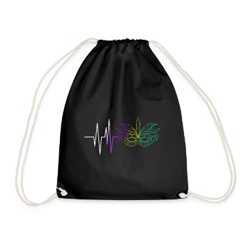 Heartbeat de masque violet, doré et vert pour - Sac de sport léger - noir - Devant