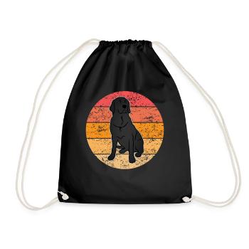 Labrador Retriever Hund Hundeliebhaber Geschenk - Turnbeutel - Schwarz - Vorne