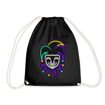Jester Outline For Mardi Gras - Drawstring Bag - black - Front