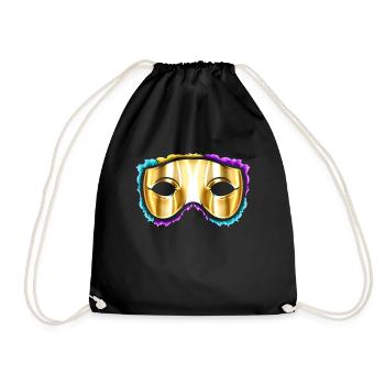 Masque jaune doré pour Mardi Gras - Sac de sport léger - noir - Devant
