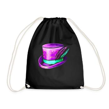 Purple Hat Cylinder For Mardi Gras - Drawstring Bag - black - Front