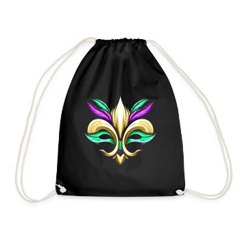 Combination Of Mask And Fleur De Lis For Mardi - Drawstring Bag - black - Front