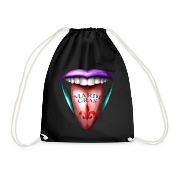 Out Stretched Tongue For Mardi Gras - Turnbeutel - Schwarz - Vorne