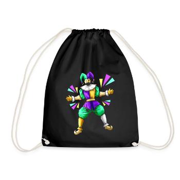 Jester Costume For Mardi Gras - Drawstring Bag - black - Front