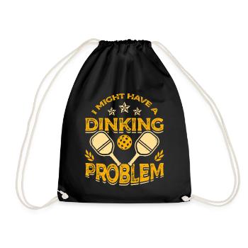 I may have a drinking problem pickleball - Drawstring Bag - black - Front