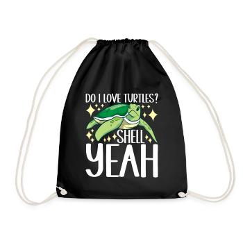 Turtle Turtle Aquatic turtle - Drawstring Bag - black - Front