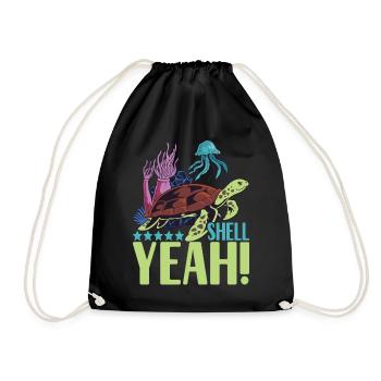 Turtle Turtle Aquatic turtle - Drawstring Bag - black - Front