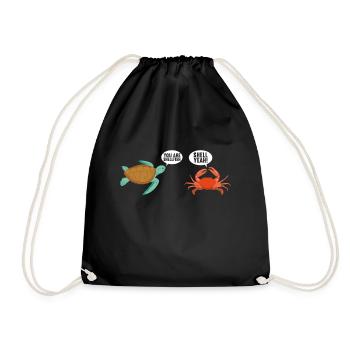 Turtle Turtle Aquatic turtle - Drawstring Bag - black - Front