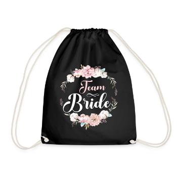 Team Bride JGA Frauen T-Shirt Team Braut Poltern - Turnbeutel - Schwarz - Vorne