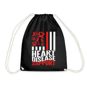 Chemise de chirurgie cardiaque, tee-shirt de soutien aux maladies cardiaques, - Sac de sport léger - noir - Devant