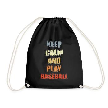 Baseball slogan - Drawstring Bag - black - Front