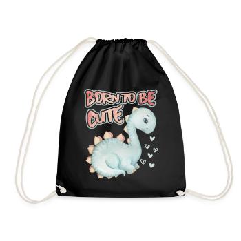 Baby Dinosaur, Saying, Cute-Dinosaur - Drawstring Bag - black - Front