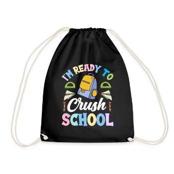 I am ready for the school day Teacher School - Drawstring Bag - black - Front