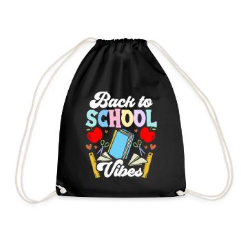 Back to School Vibes Back to School Back to School - Drawstring Bag - black - Front