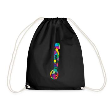 Unicycle Polygon unicyclist - Drawstring Bag - black - Front