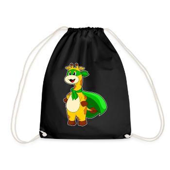 Giraffe Superhero Cloak - Drawstring Bag - black - Front