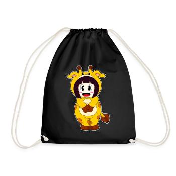 Giraffe Girl Costume - Drawstring Bag - black - Front